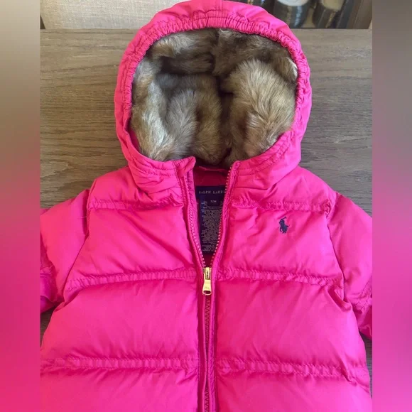 NWT Ralph Lauren pink down snowsuit - Picture 2 of 7